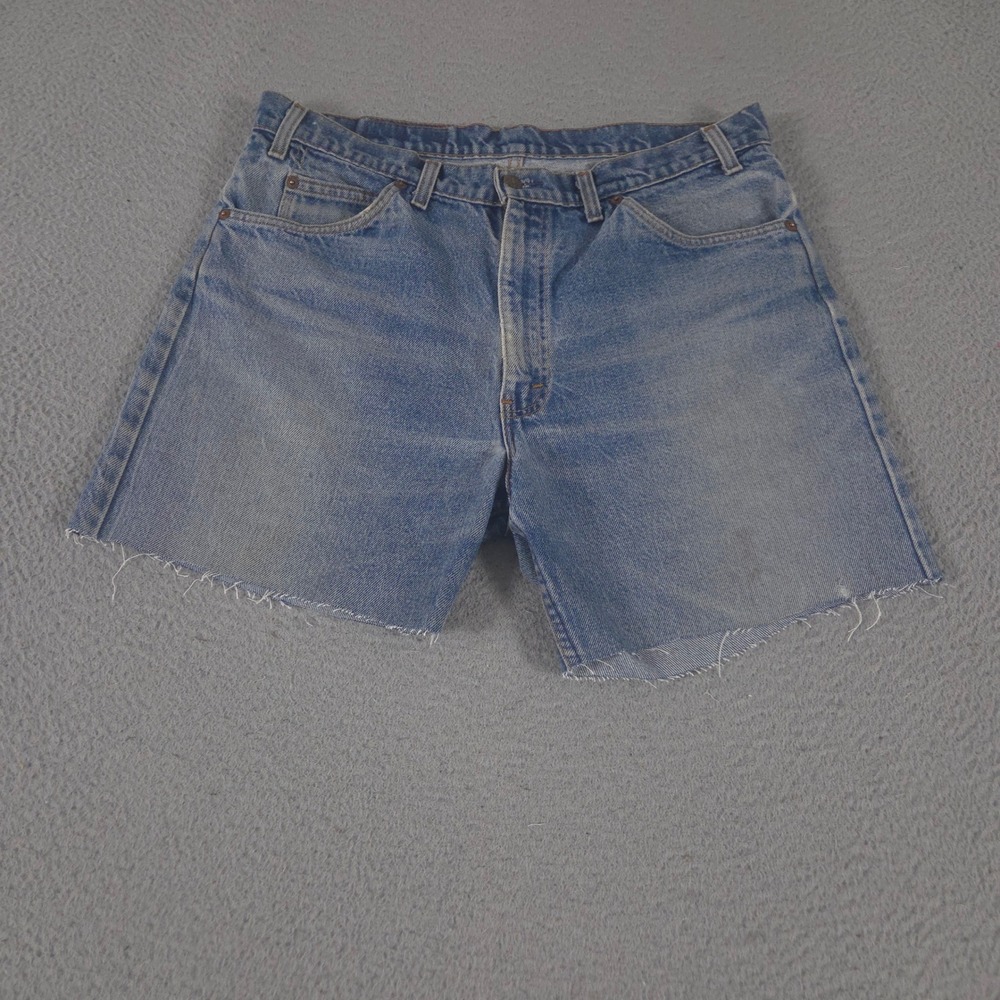 VINTAGE Levi's Shorts Mens 36 Blue 505 Denim Cutoff Raw Hem Made in USA 90s